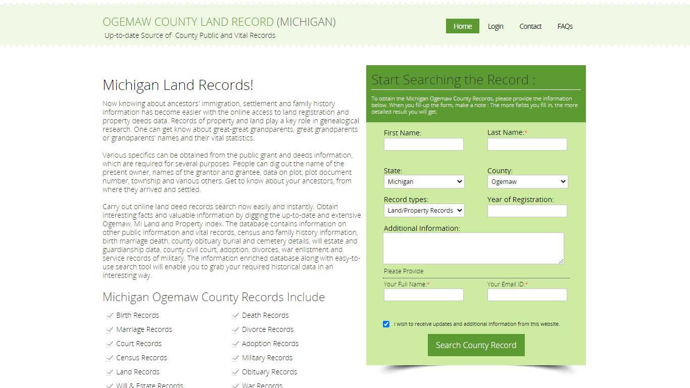 Ogemaw County, Michigan Public Land & Property Records